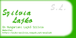 szilvia lajko business card
